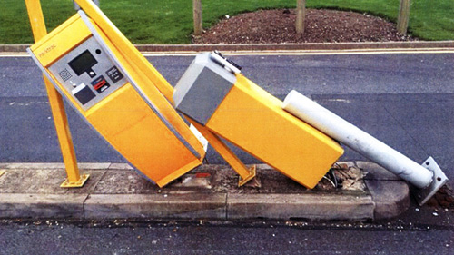 damaged traffic barrier system