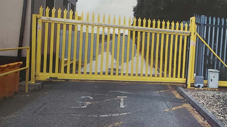 Yellow Sliding Gate